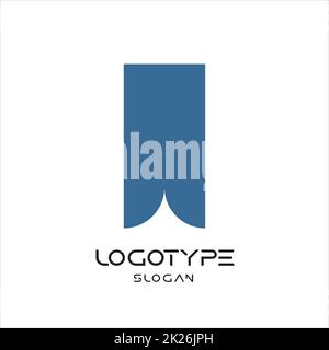 Letter I logo, geometric monumental label. Simple Embedded letter for ...