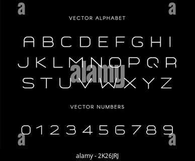 Stylish font with letters and numbers set Stock Photo