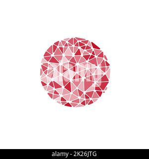 Isolated vector round. Abstract composition, polygonal construction, connecting dots and lines, space background, EPS 10 vector illustration. Wireframe mesh broken polygonal element. Sphere. Stock Photo