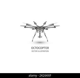 Isolated rc drone logo on white. UAV technology logotype. Unmanned ...