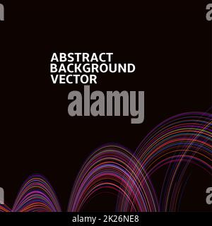Amazing linear thread, abstract vector black background template backdrop space design for posters, flyers, covers, presentations, business cards. Vector Illustration Stock Photo