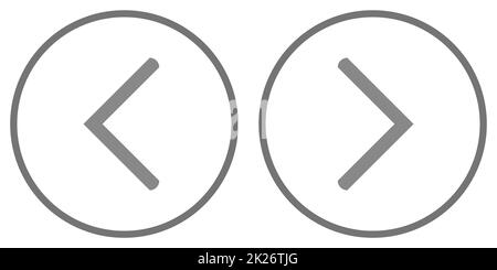 Gray arrow icon to the left and right as a symbol for forward and ...