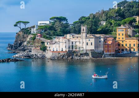 Baia del Silenzio in Sestri Levante Stock Photo