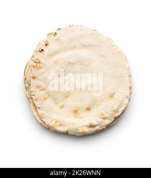 Arabic bread. Flat pita bread. Stock Photo