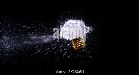 electric light bulb explosion Stock Photo