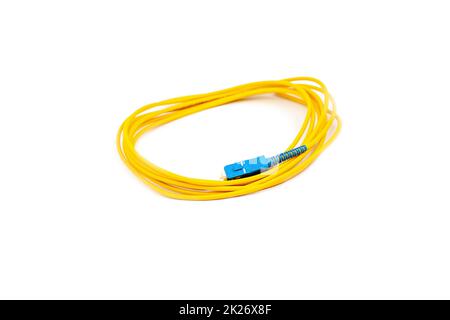 Fiber optic cables isolated on white background Stock Photo