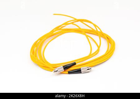 Fiber optic cables isolated on white background Stock Photo