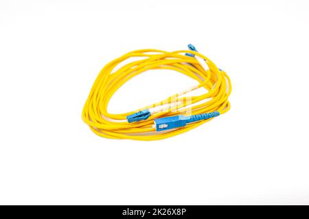 Fiber optic cables isolated on white background Stock Photo