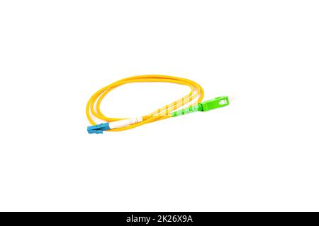 Fiber optic cables isolated on white background Stock Photo