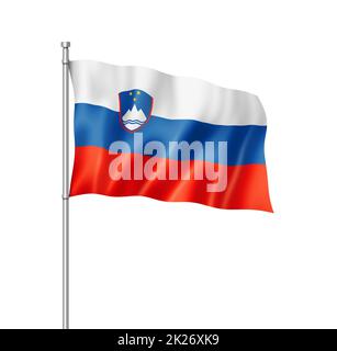 Waving flag of Slovenia isolated on white background Stock Photo - Alamy