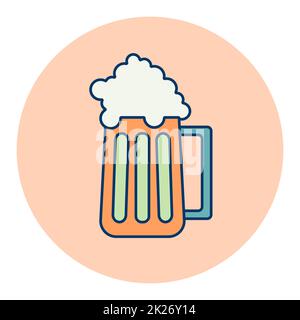 Beer glass vector icon. Barbecue and bbq grill Stock Photo