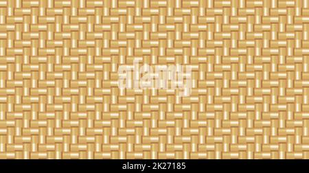 Panoramic golden gradient braided background, repeating elements - Vector Stock Photo