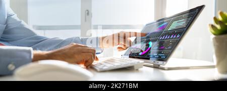 Data Analyst Using Data Analytics KPI Stock Photo