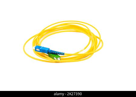 Fiber optic cables isolated on white background Stock Photo