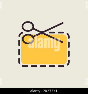 Coupon cutting vector flat icon Stock Photo