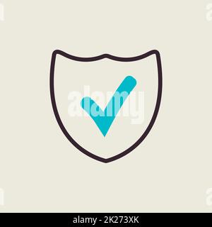 Best protection shield outline icon vector Stock Photo