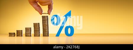 Percentage Sign Discount. Interest Rate Stock Photo