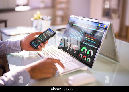 Financial Business Analytics Data Dashboard Stock Photo