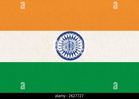 flag of India. National Indian flag on fabric surface. Indian national flag Stock Photo