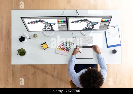 African Graphic Web Designer Stock Photo