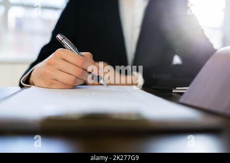 Legal Document Signature Stock Photo