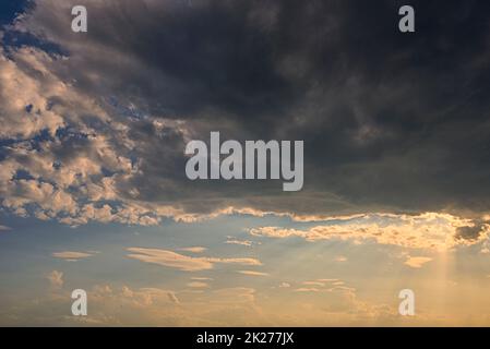 Blue sky full of white clouds, bright blue sky Stock Photo