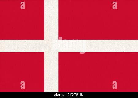 Flag of Danmark. Dutch state symbol. flag on fabric surface - Fabric Texture Stock Photo