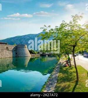 Kotor fortifications, in Montenegro Stock Photo