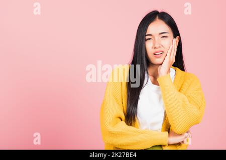 young woman suffering from toothache Stock Photo