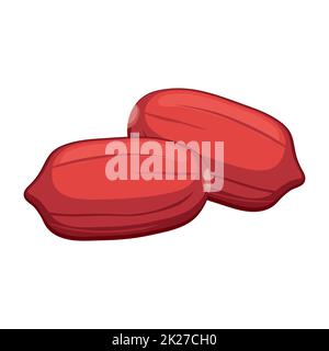 Realistic roasted peanut nuts white background - Vector Stock Photo