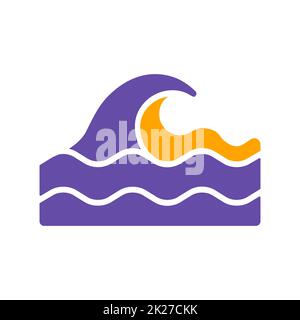 Sea waves vector glyph icon. Nature sign Stock Photo - Alamy
