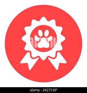 Pets award rosette vector icon. Pet animal sign Stock Photo