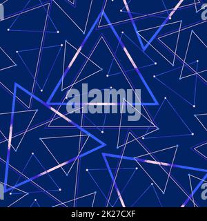 Space seamless patterns of triangles. Geometrical repeat background Stock Photo