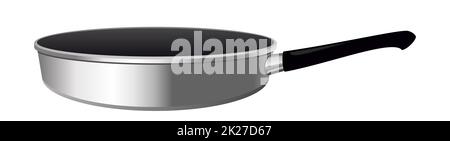 Realistic frying pan on white background - Vector Stock Photo