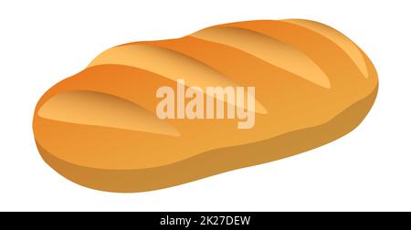 Realistic freshly baked loaf of bread on white background - Vector Stock Photo