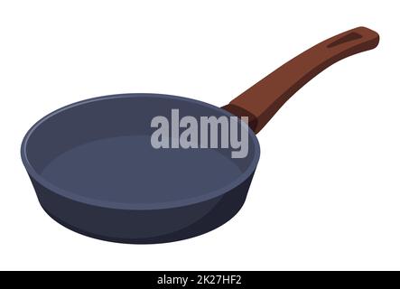 Realistic frying pan on white background - Vector Stock Photo