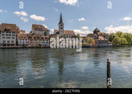 Diessenhofen at River Rhine, Canton of Thurgau, Switzerland Stock Photo