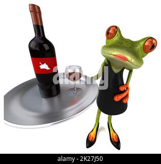 3D Illustration of a Frog in a Wine Glass on a White Background Stock Photo  - Alamy