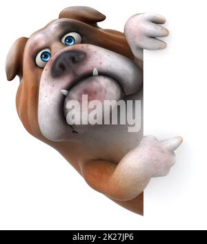 Fun bulldog - 3D Illustration Stock Photo