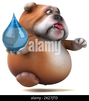 Fun bulldog - 3D Illustration Stock Photo