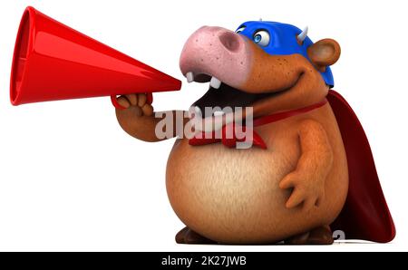 Super cow - 3D Illustration Stock Photo