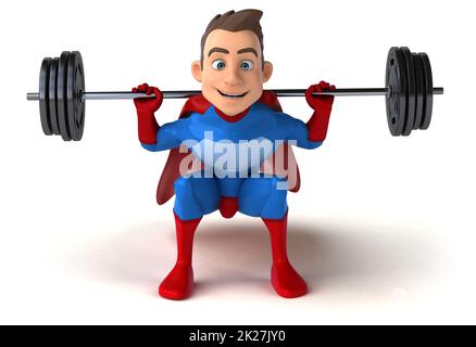 Fun 3D illustration of a cartoon superhero Stock Photo