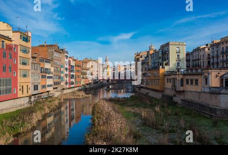 Girona River Onyar Stock Photo