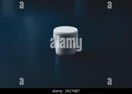 White gouache paint in a plastic jar Stock Photo