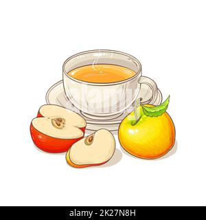 apple tea illustration Stock Photo