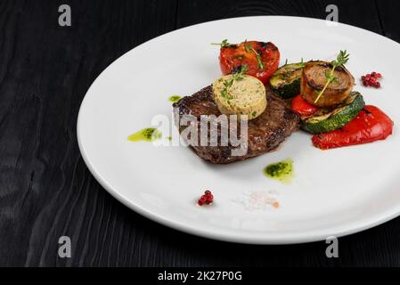 Grilled black angus steak Stock Photo