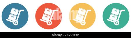 Colorful Banner with 4 Buttons: Transportation of heavy goods Stock Photo