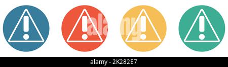 Colorful Banner with 4 Buttons: Caution and warning Stock Photo