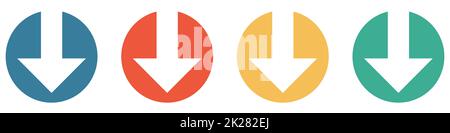 Colorful Banner with 4 Buttons: Arrow down Stock Photo