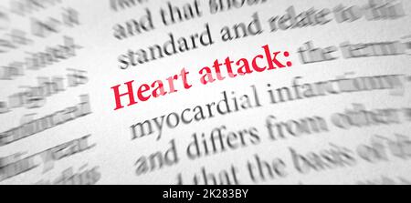 Definition of the word Heart attack in a dictionary Stock Photo